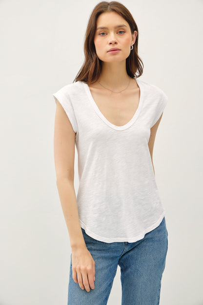 Scoop Neck Cap Sleeve Top