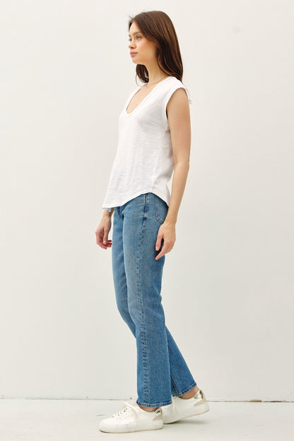 Scoop Neck Cap Sleeve Top