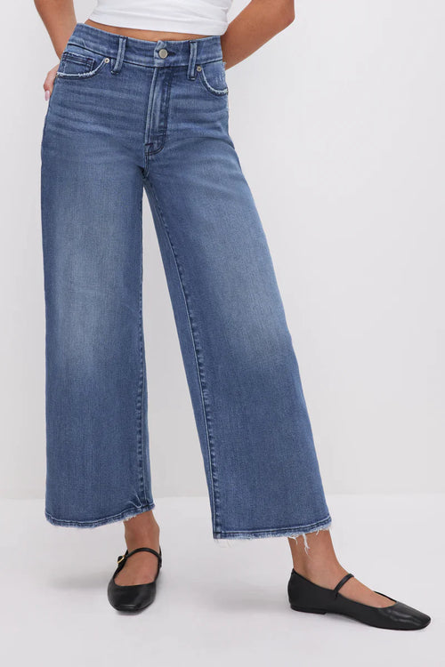 Good American Good Waist Palazzo Crop Jean