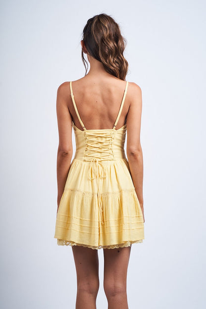 Corset Tie Back Mini Dress