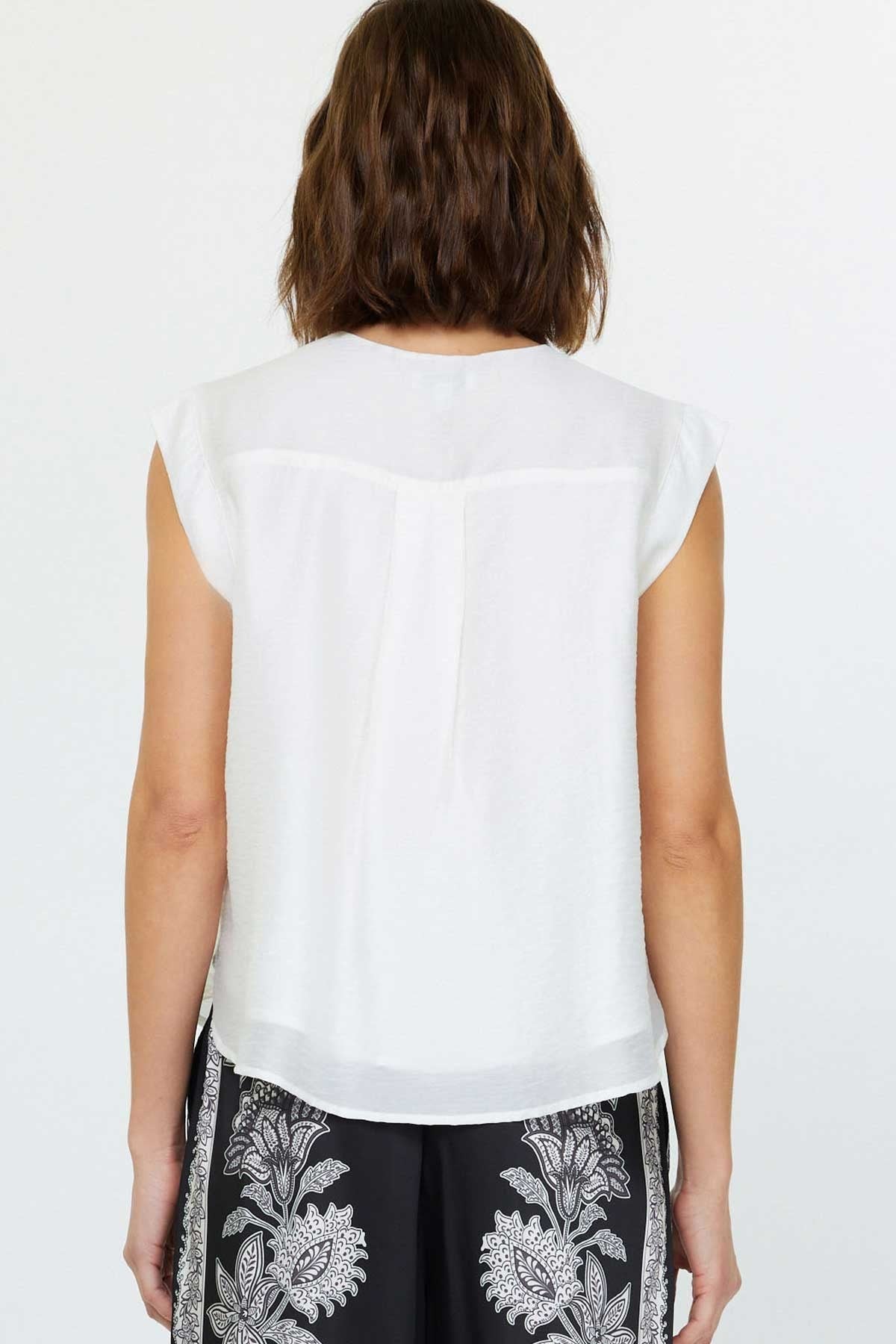 Round Neck Pintuck Blouse