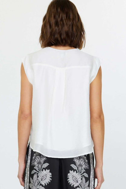 Round Neck Pintuck Blouse
