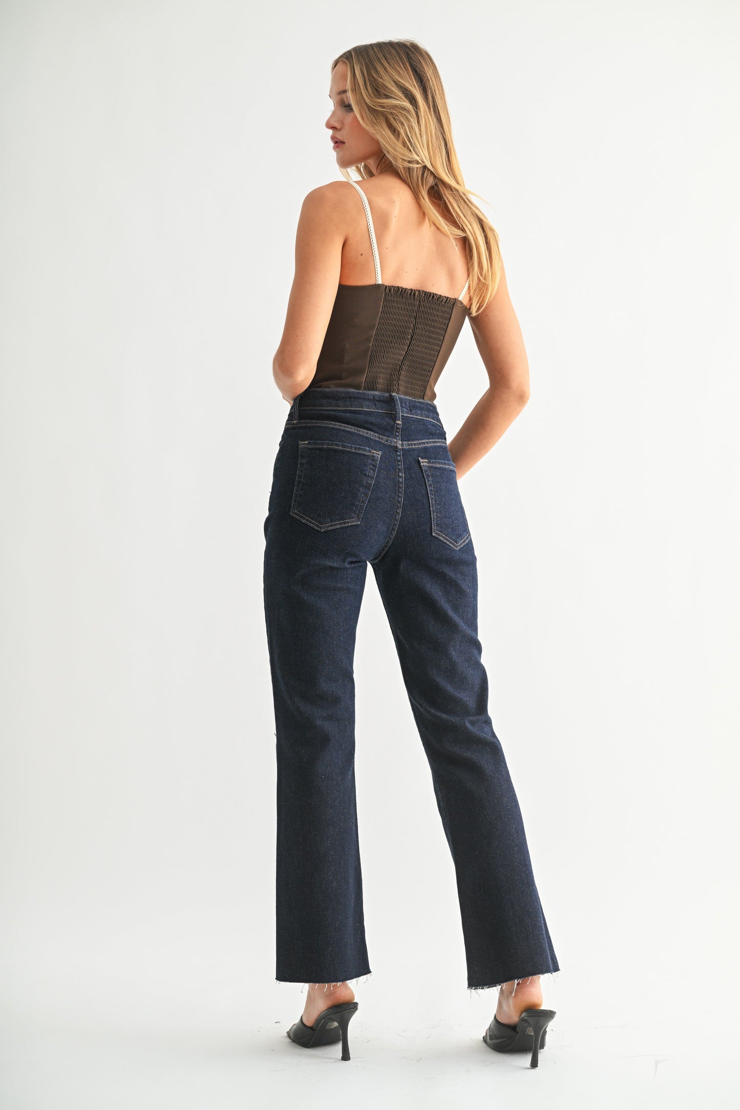 Just Black Cropped Flare Jean