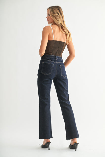 Just Black Cropped Flare Jean