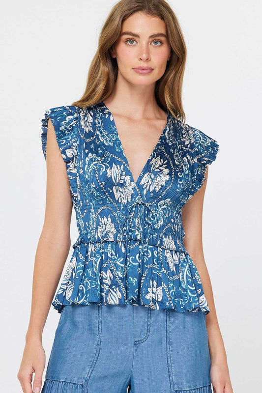 Floral V-Neck Blouse