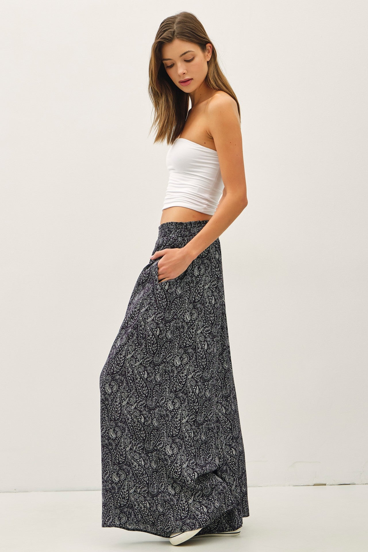 Paisly Ultra Wide Leg Pant