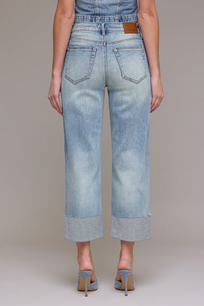 Hidden High Rise Cuffed Wide Leg