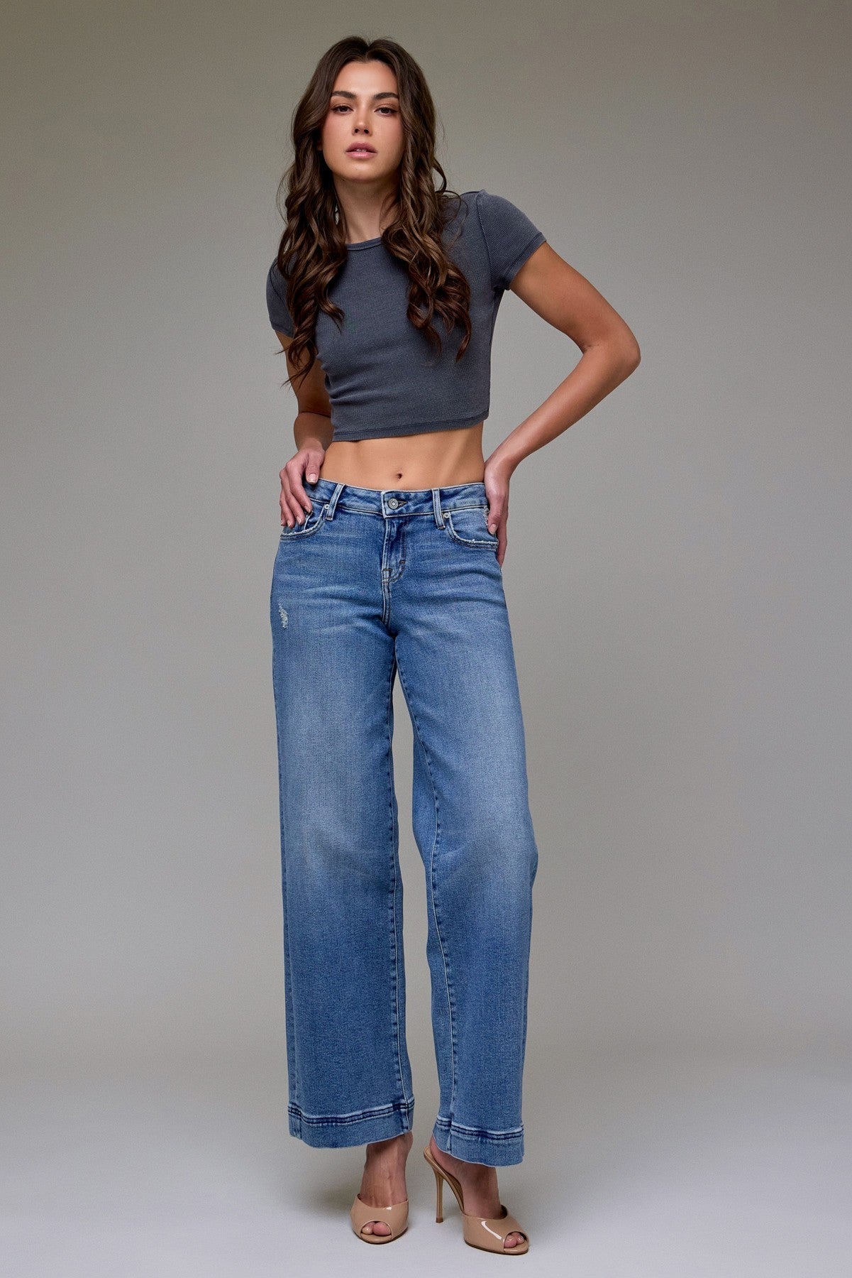 Hidden 33' Inseam Low Rise Nori Wild Leg
