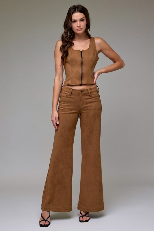 Hidden 32" Inseam Comfort Flare-Suede