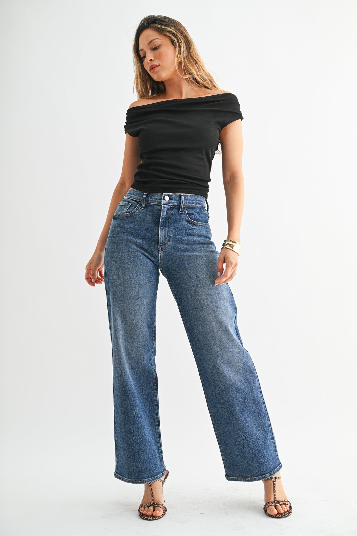 Just Black Loose Straight With Regular Hem