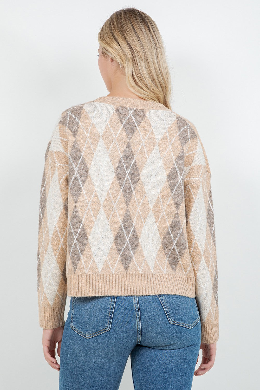 Argyle Knit Pullover