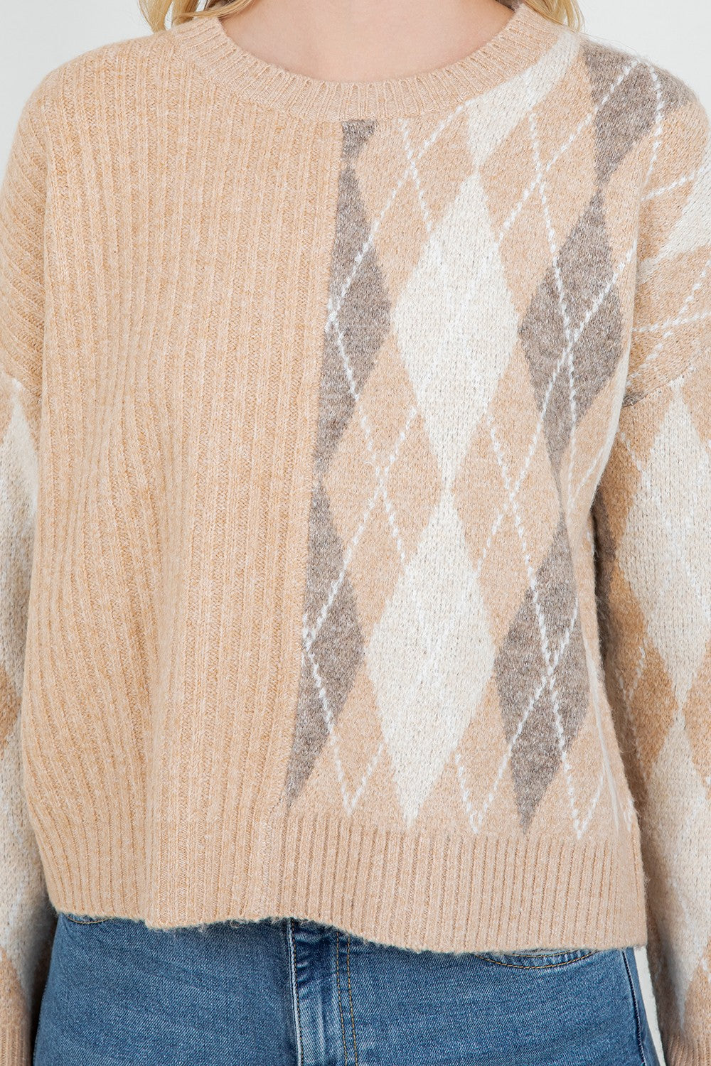 Argyle Knit Pullover