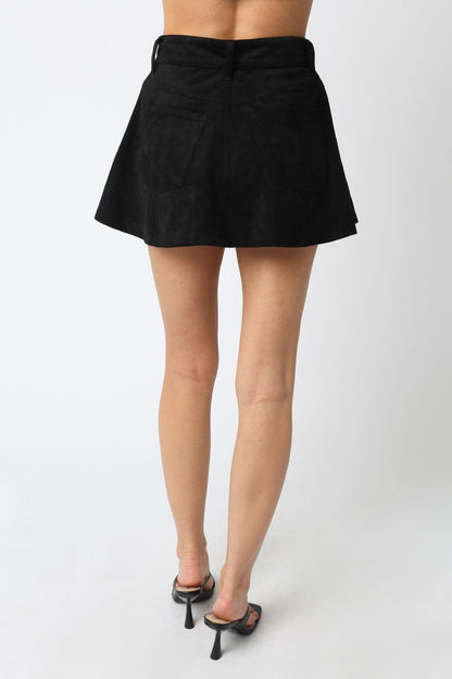 Selah Flare Suede Mini Skirt