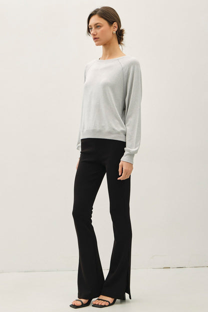 Baseball Style Long-sleeve Boxy Cut Tee