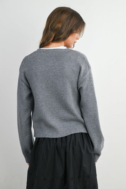 Long Sleeve Button Cropped Cardigan