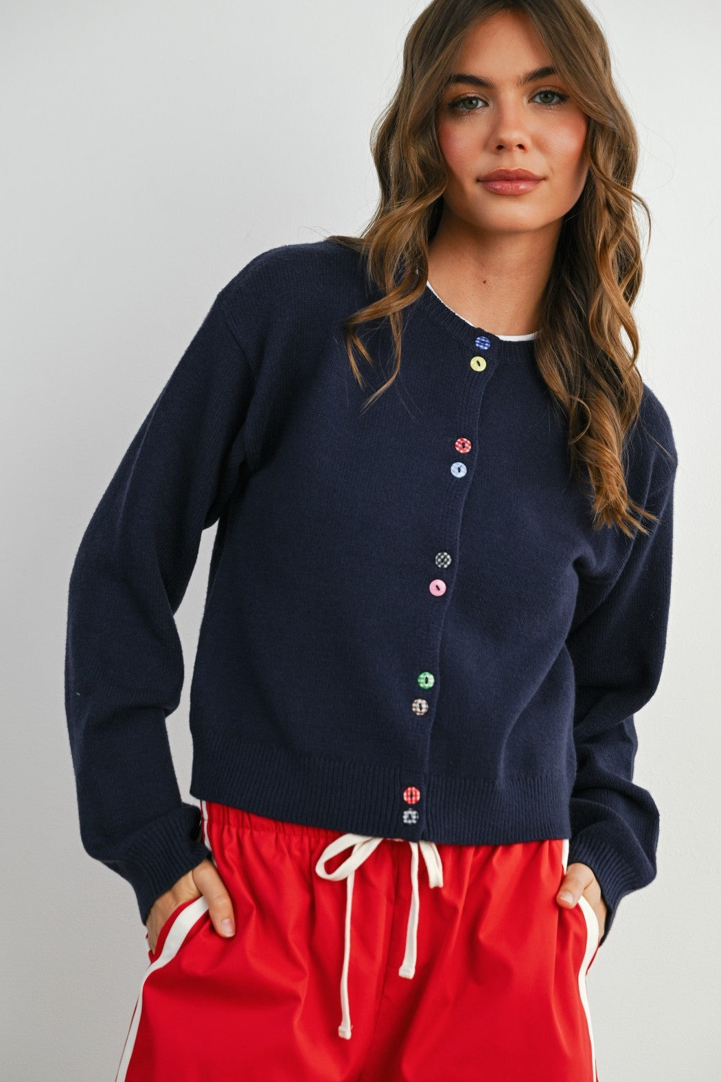 Long Sleeve Button Cropped Cardigan