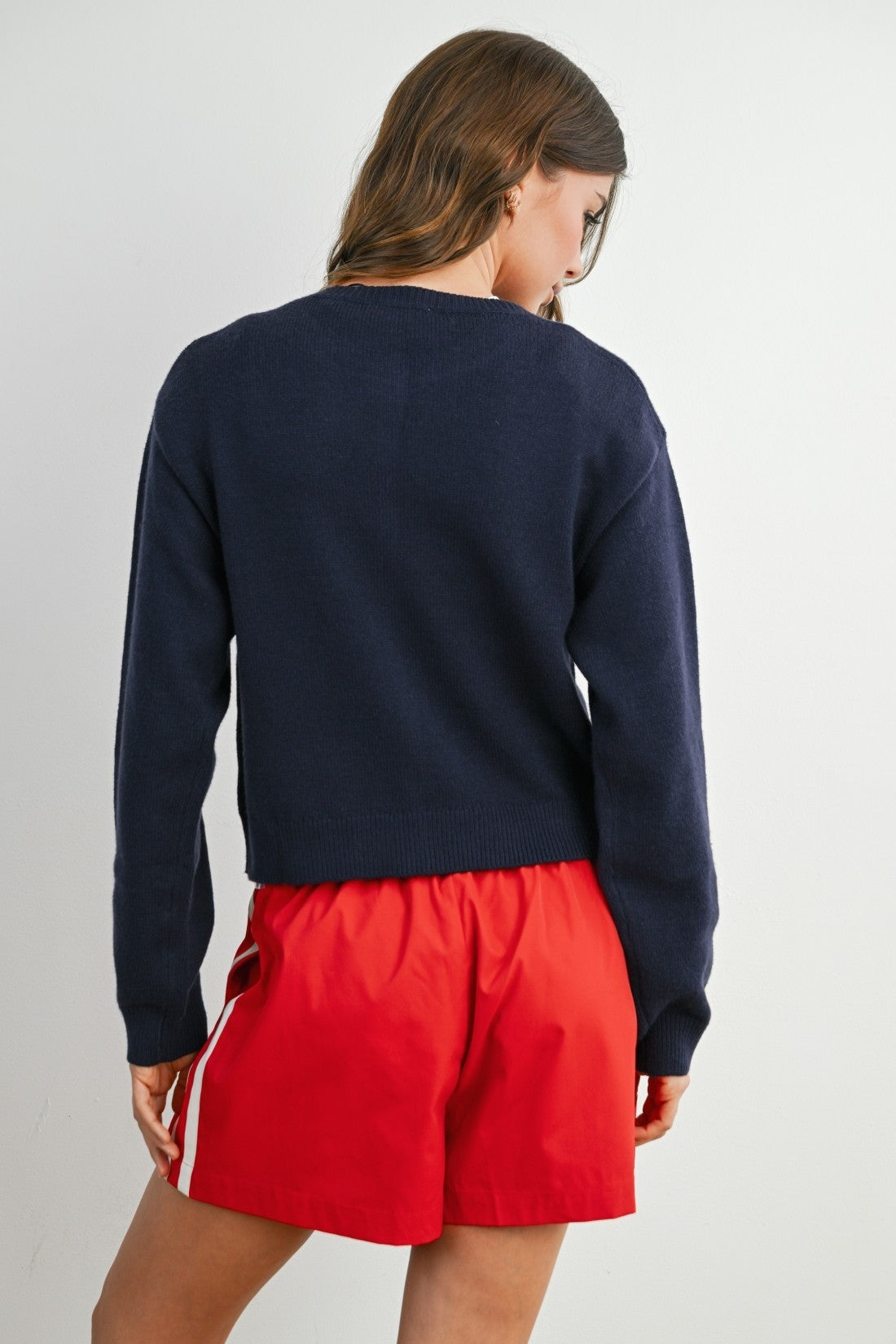 Long Sleeve Button Cropped Cardigan