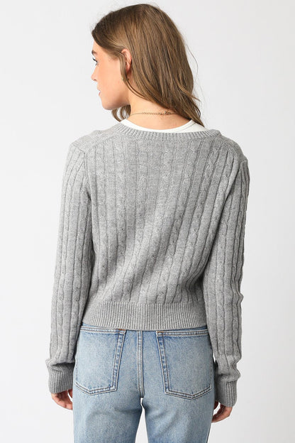 Cable Knit Cardigan Sweater