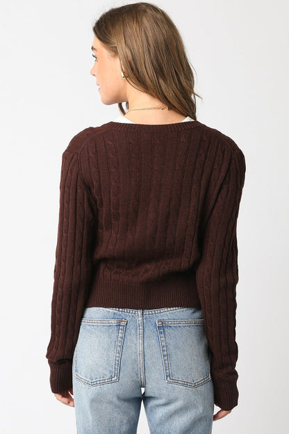 Cable Knit Cardigan Sweater