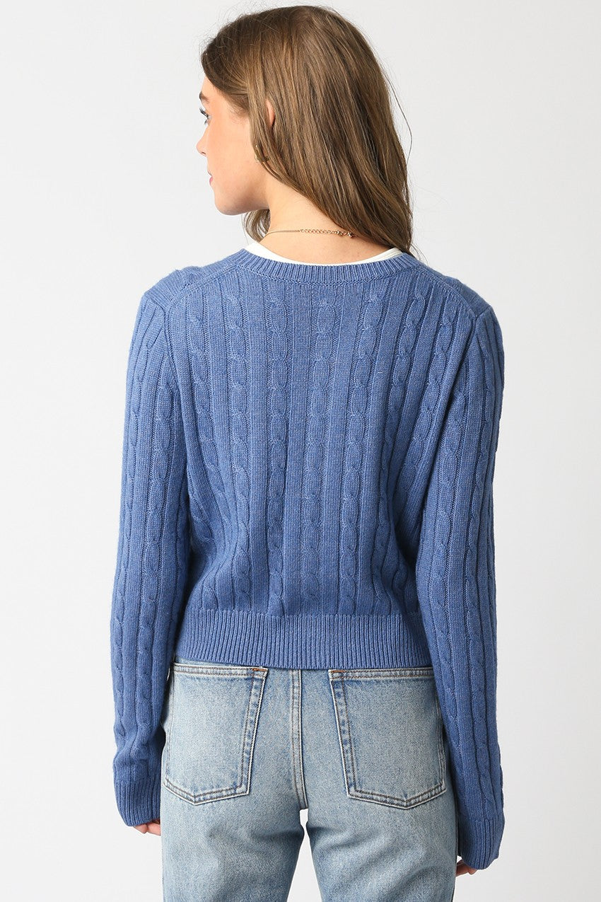 Cable Knit Cardigan Sweater