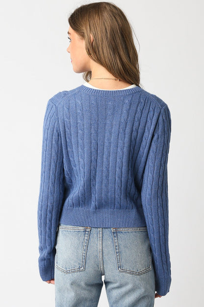 Cable Knit Cardigan Sweater
