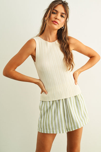 Ribbed Knit Sleeveless Top