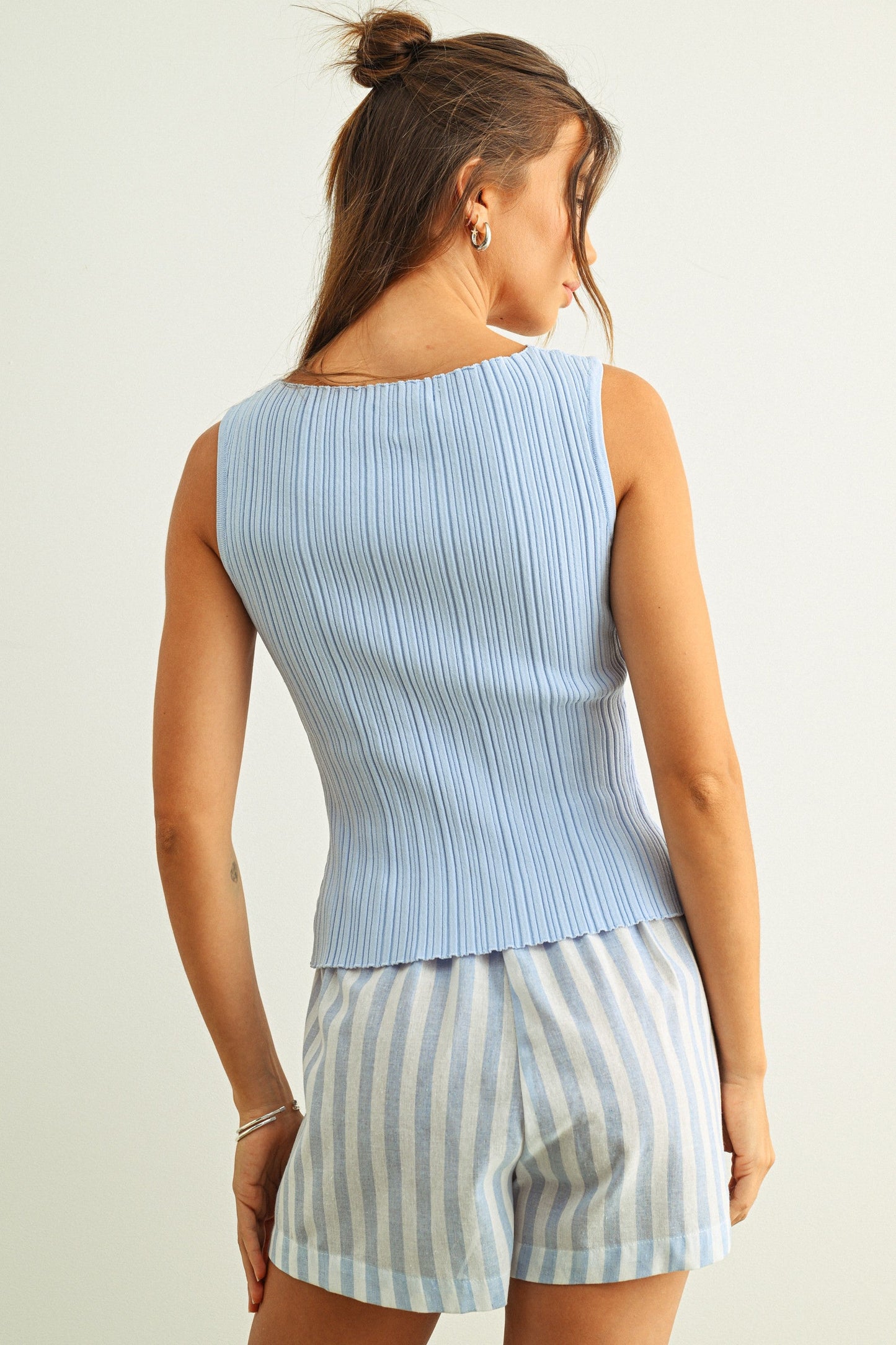 Ribbed Knit Sleeveless Top