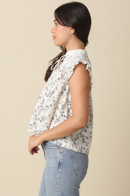 Ruffle Sleeveless Blouse