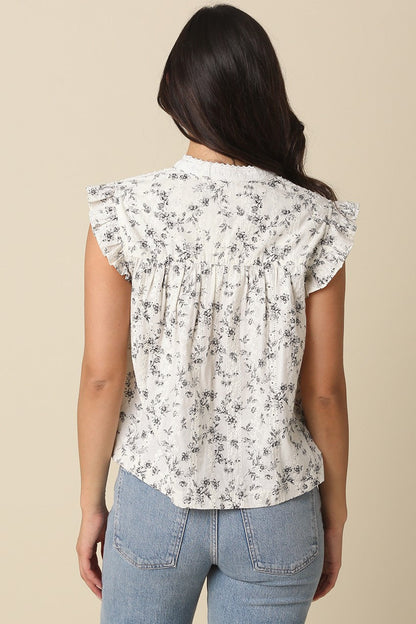 Ruffle Sleeveless Blouse