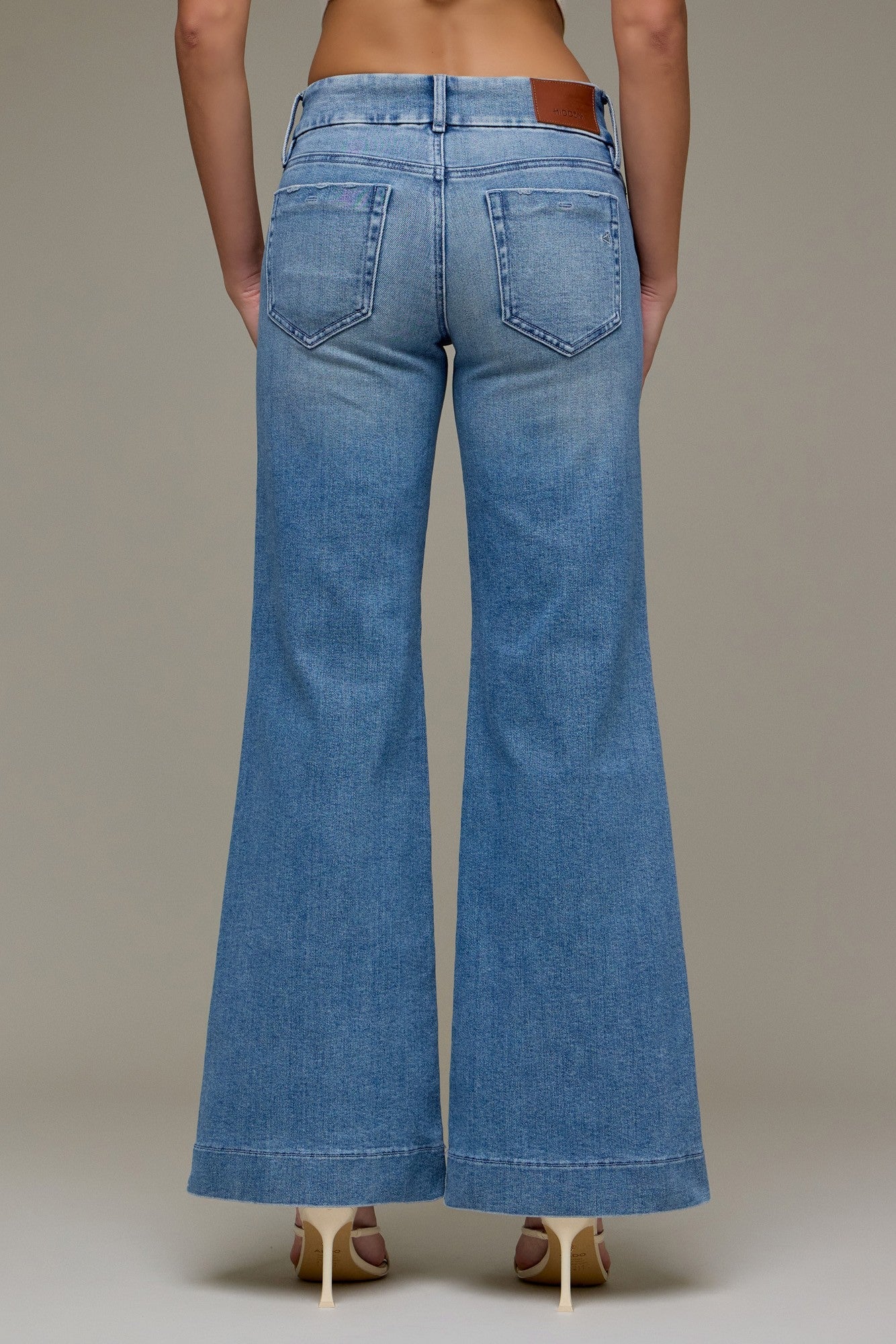 Hidden Happi Low Rise Double Button Flare