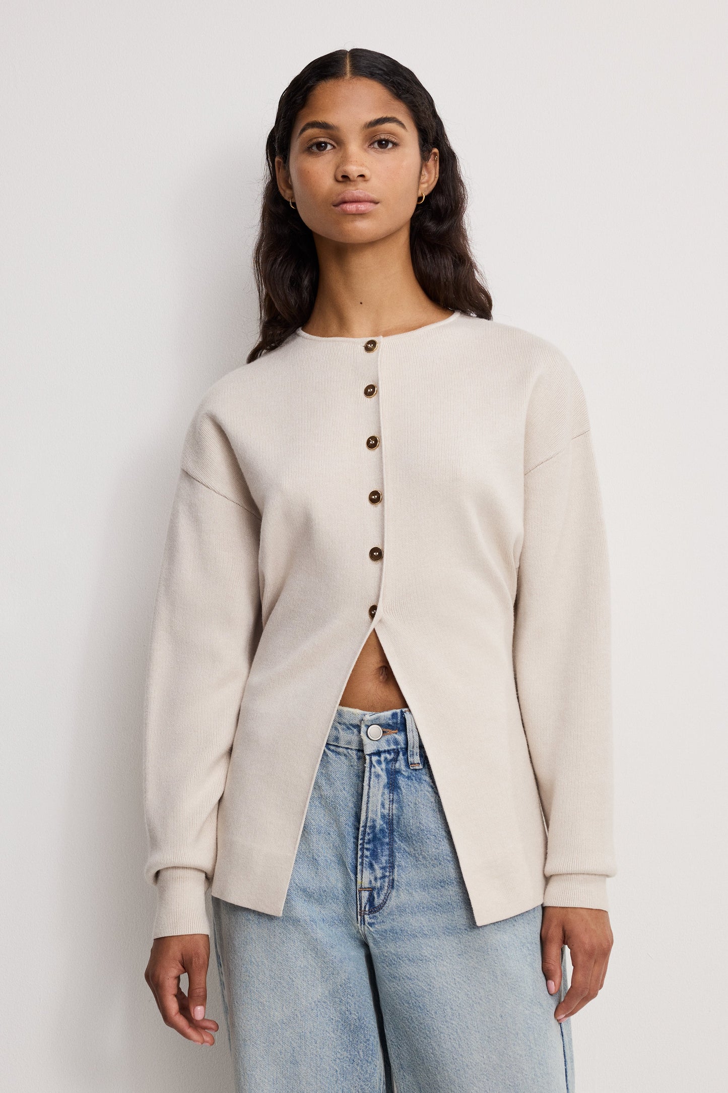 Good American Exaggerated Sleeve Cardigan