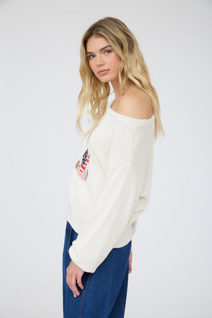 American Heart Puppy Long Sleeve Sweater