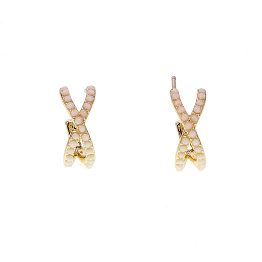 Cross Over Bead Earrings
