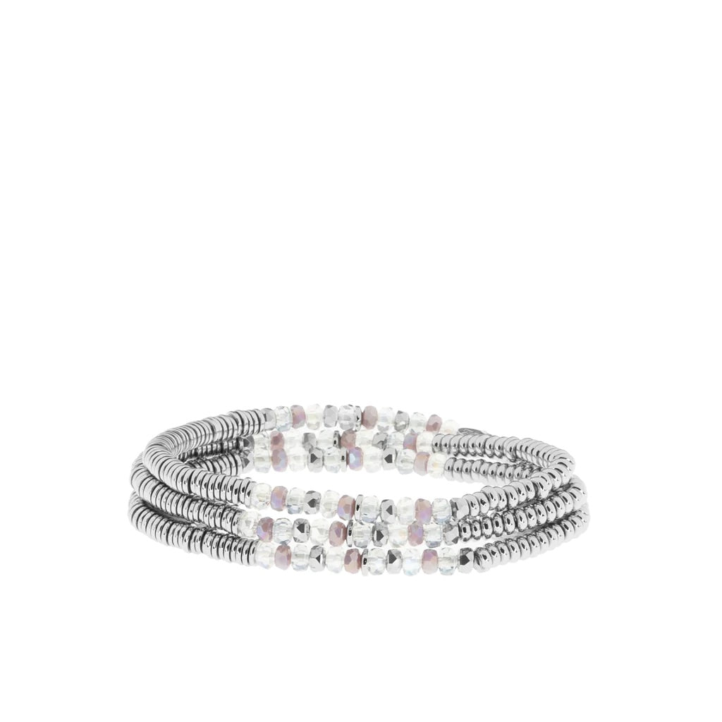 MS Metal Disc/Crystal Stretch Bracelet