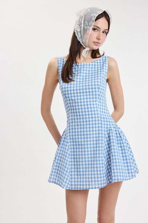 Checker Boat Beck Sleeveless Mini Dress
