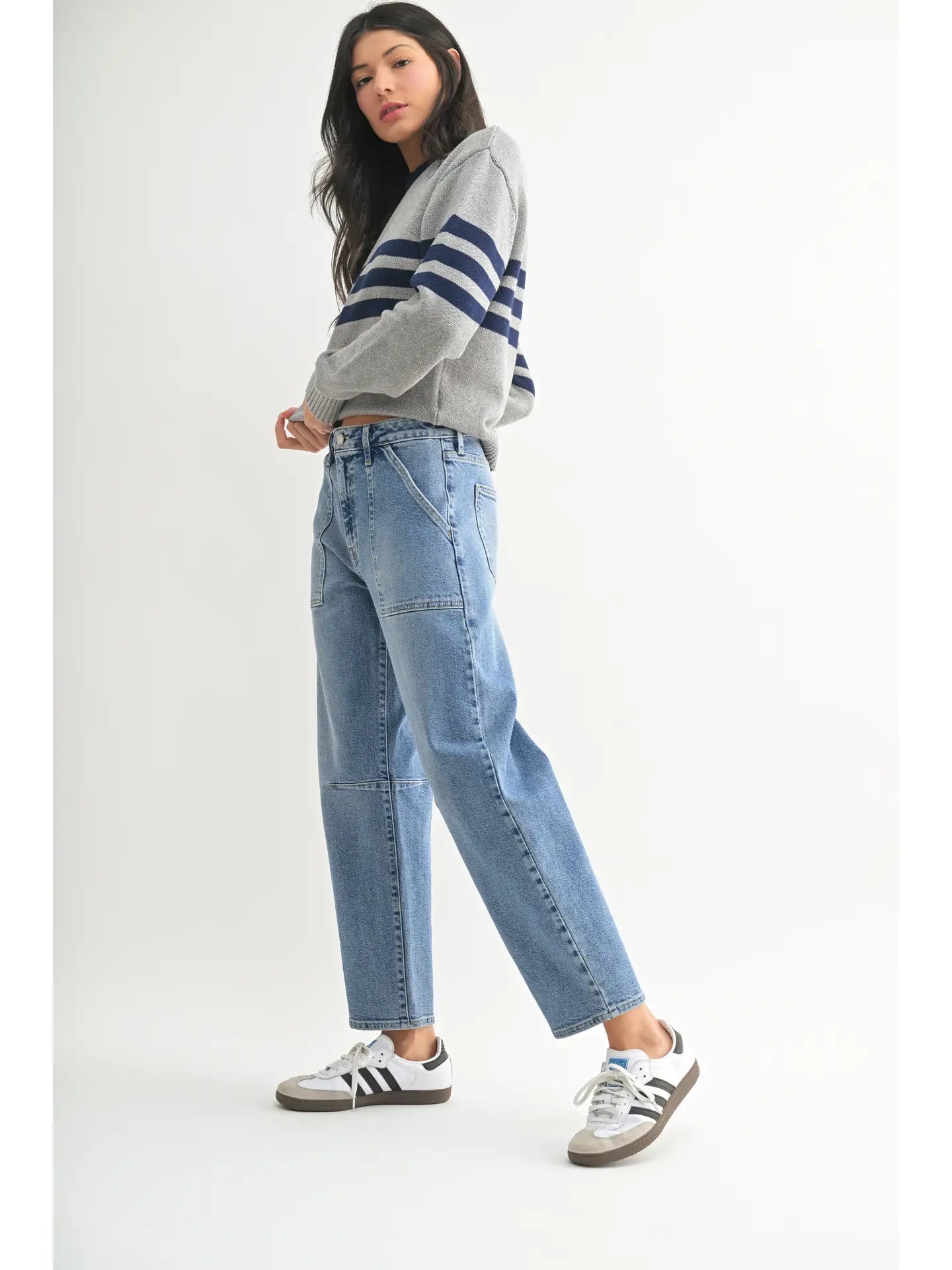 Just Black Denim Utility Barrel Jean