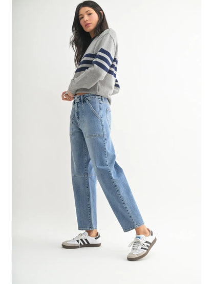 Just Black Denim Utility Barrel Jean