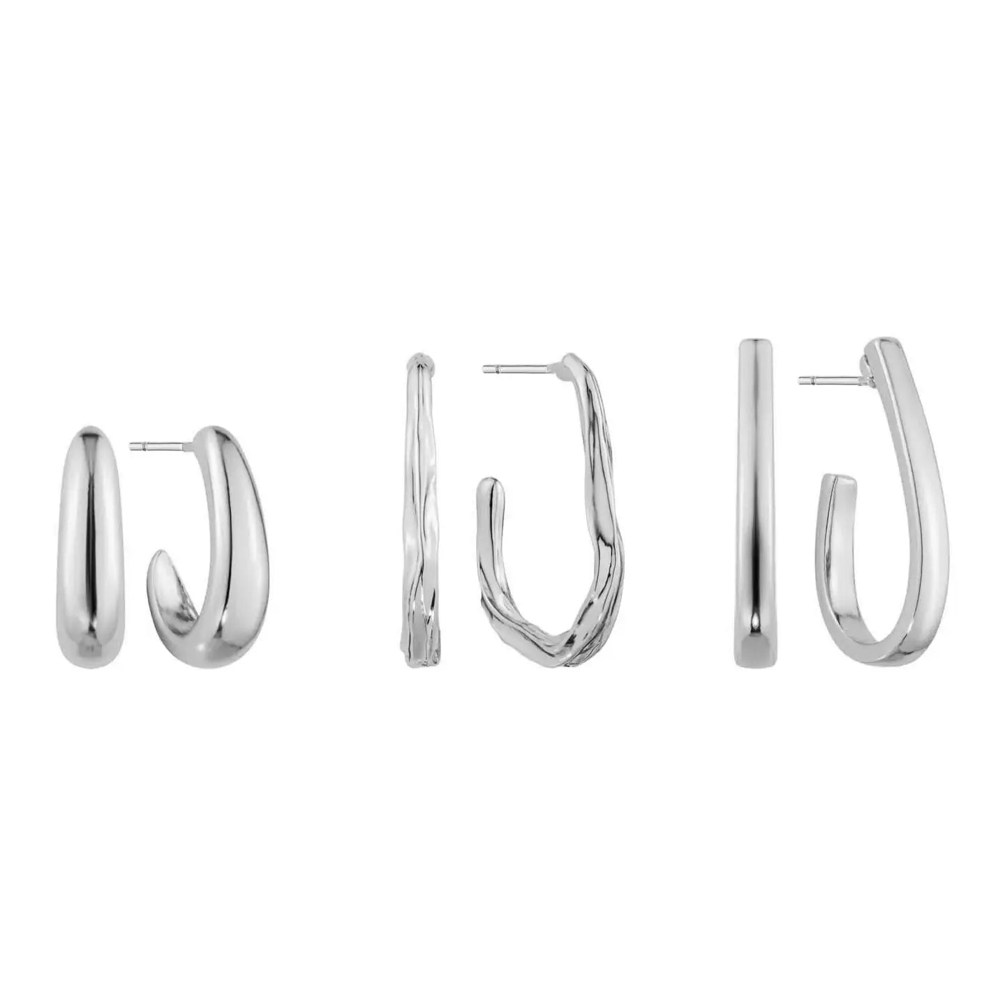 Set of 3 Teardrop Hoop Earring