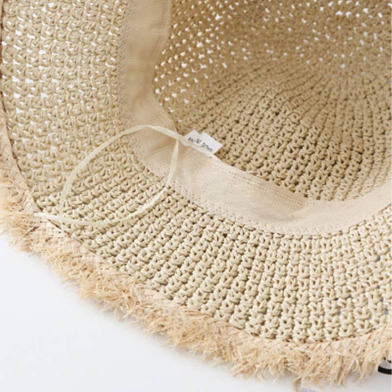 Fashion Wide Brimmed Woven Straw Bucket Hat