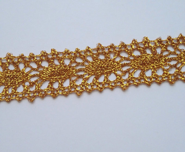 3 Yards Shiny Gold Lace Edge Trim #58G