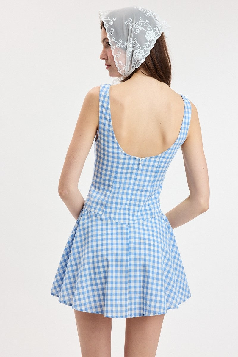 Checker Boat Beck Sleeveless Mini Dress