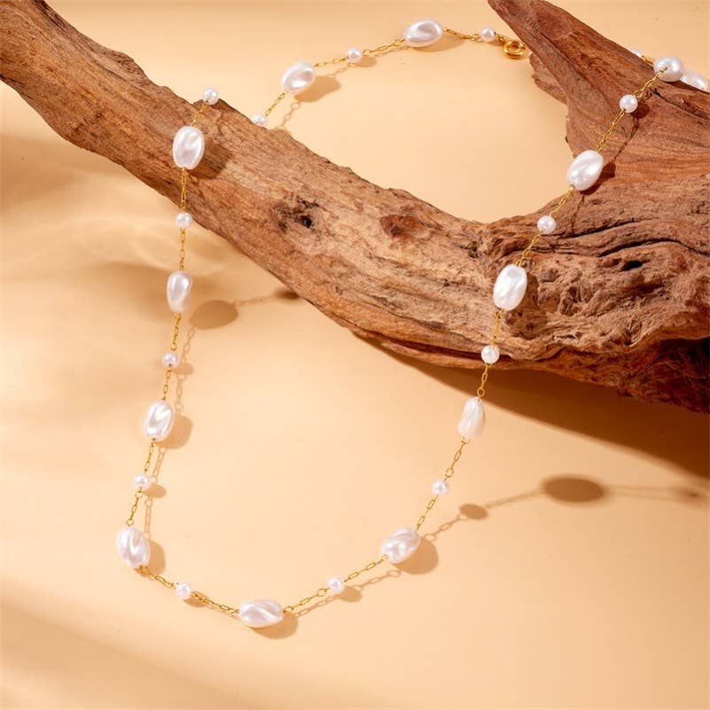 Multi Pearl Non-Tarnish Necklace
