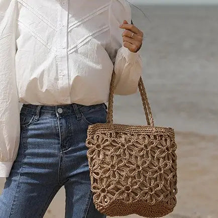 Crochet Floral Shoulder Bag