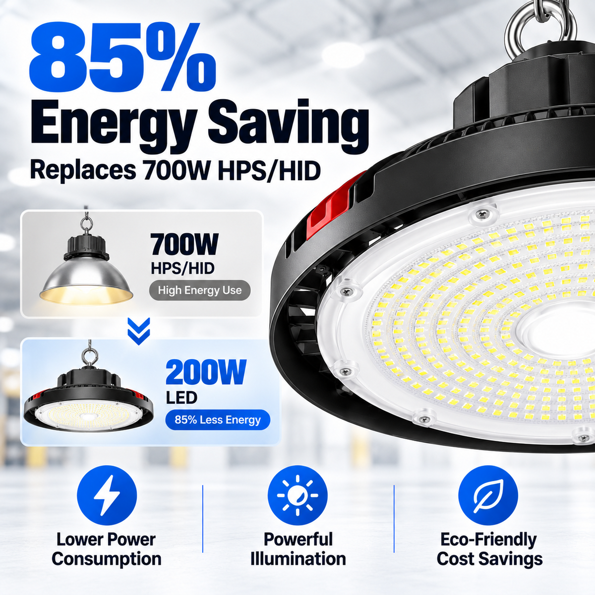 160W UFO LED High Bay Light – 24,000LM 5000K Daylight