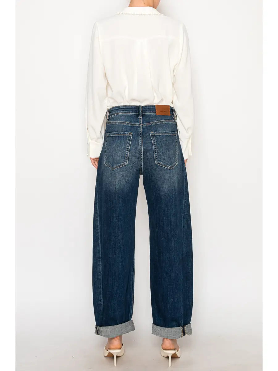High Rise Relaxed Tapered Barrel Jean