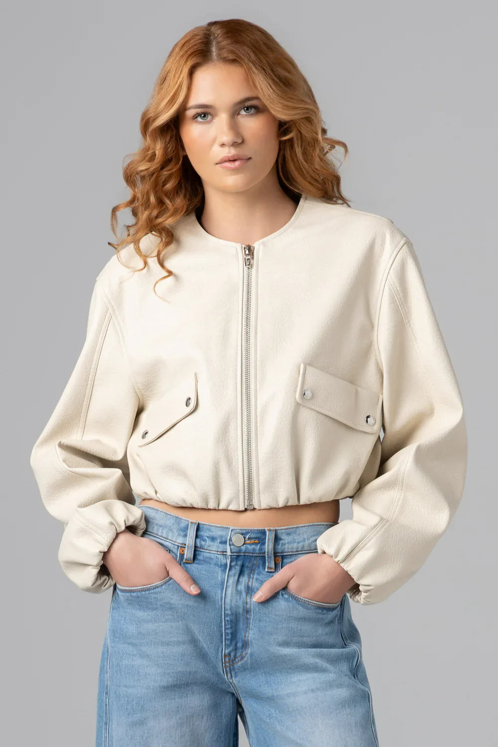 Blank NYC Faux Leather Bomber Jacket