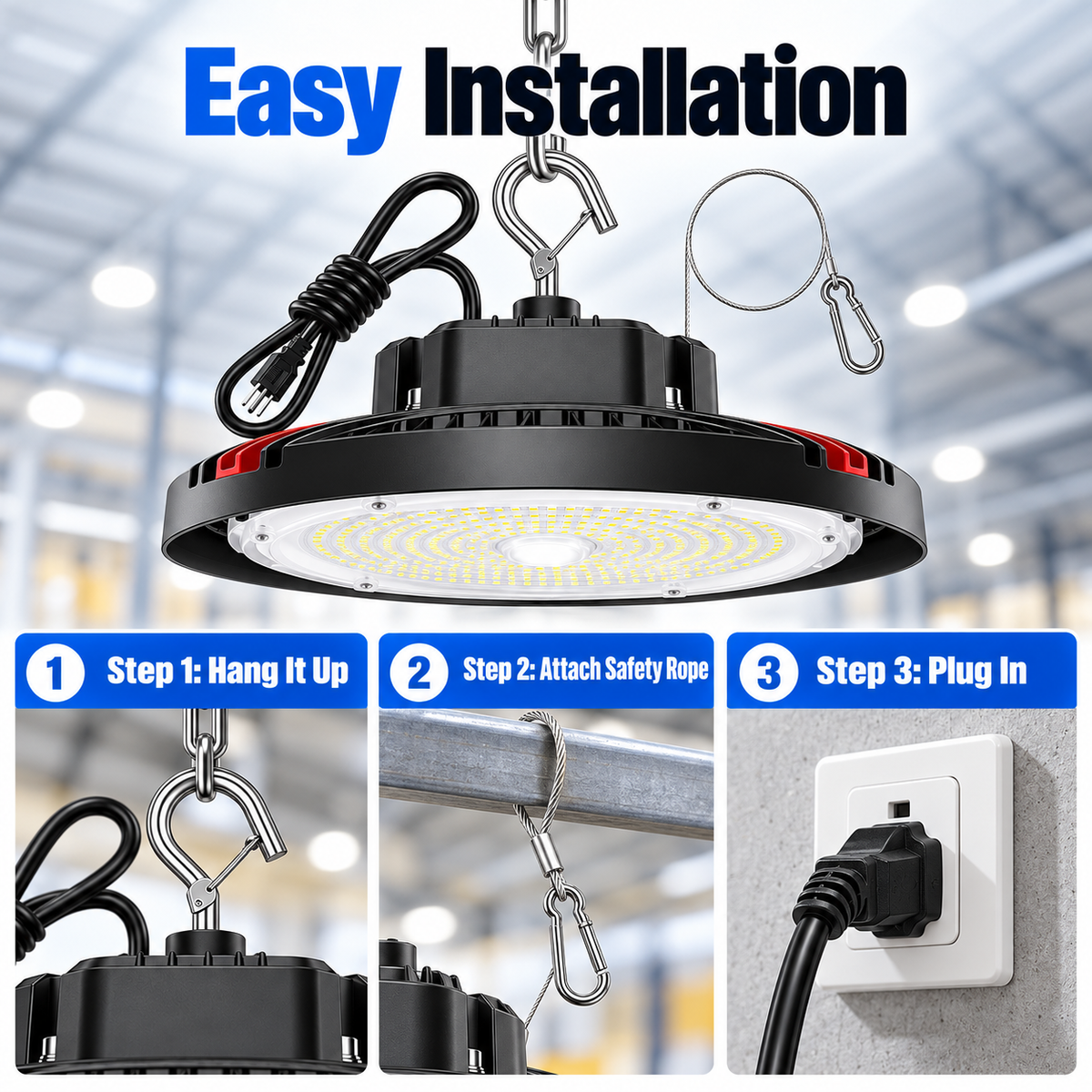 160W UFO LED High Bay Light – 24,000LM 5000K Daylight