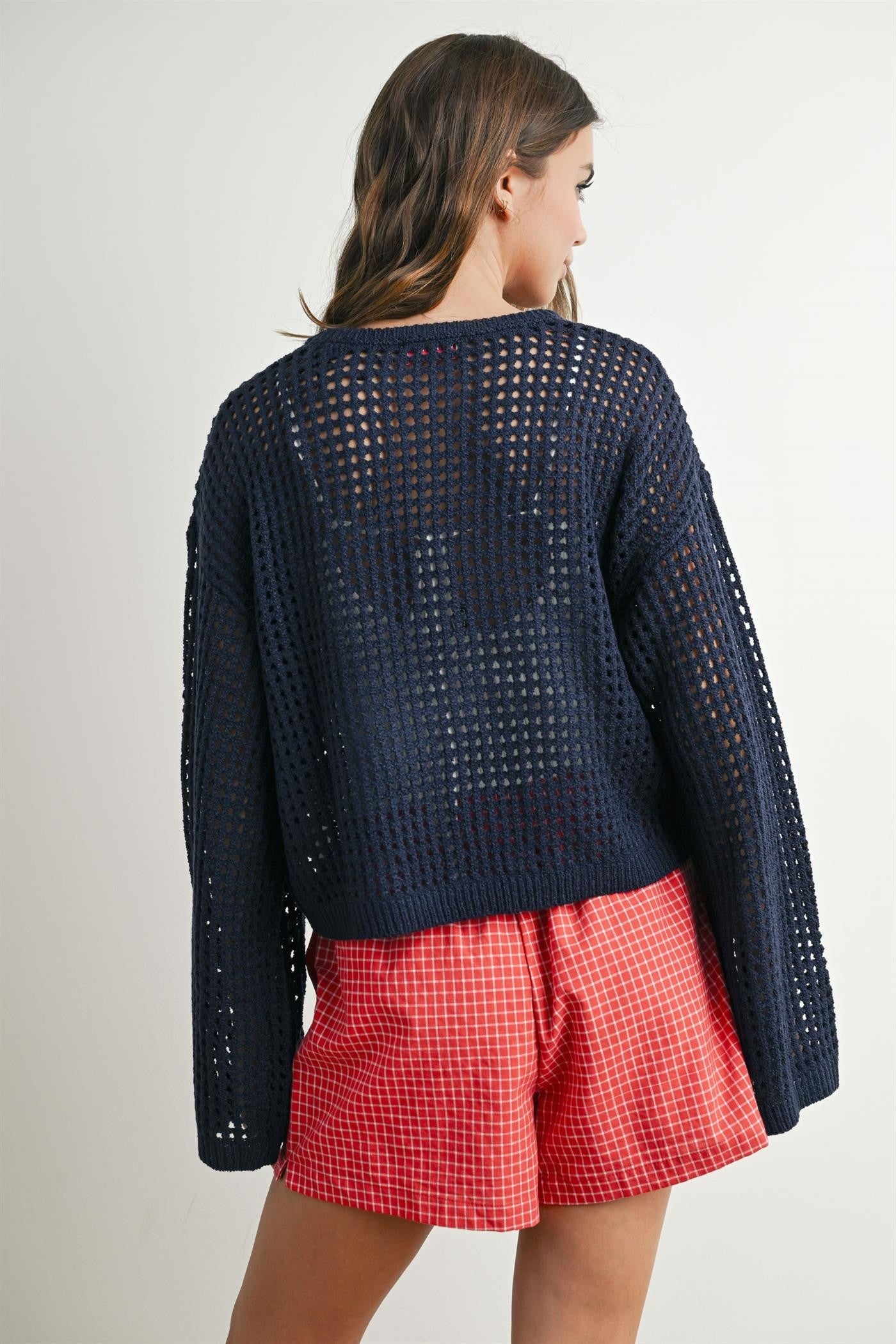 Loose Knit Crop Star Sweater