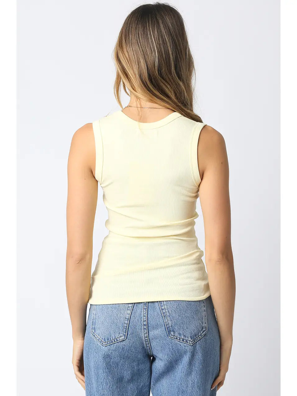Ribbed Scoop Neck Basic Tank