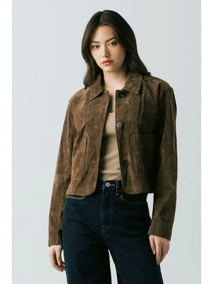 BLANK Suede Cropped Blazer